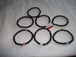 7 Piece Onyx Stretch Multi Colored Crystal Bracelet Genuine Onyx New wit... - £7.98 GBP