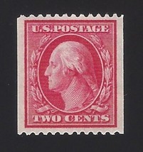 1910 2c George Washington, Coil, Carmine Scott 386 Mint F/VF NH - $138.99