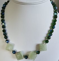 Czech Glass &amp; New Jade Necklace Handmade - £14.12 GBP