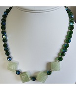 Czech Glass &amp; New Jade Necklace Handmade - $18.00