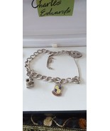 Heavy Vintage 1960-S Sterling Silver 925 Charm Bracelet &amp; 3 Charms  - 22... - $161.48 CAD