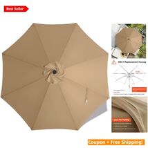 Durable 9 ft Khaki Replacement Canopy - Waterproof &amp; UV Resistant for Pa... - $71.23