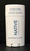 Native Deodorant- Sea Salt &amp; Cedar Paraben &amp; Aluminum 2.65 OZ New - $7.99