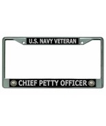 navy retired chief petty officer seal logo chrome license plate frame us... - £24.04 GBP