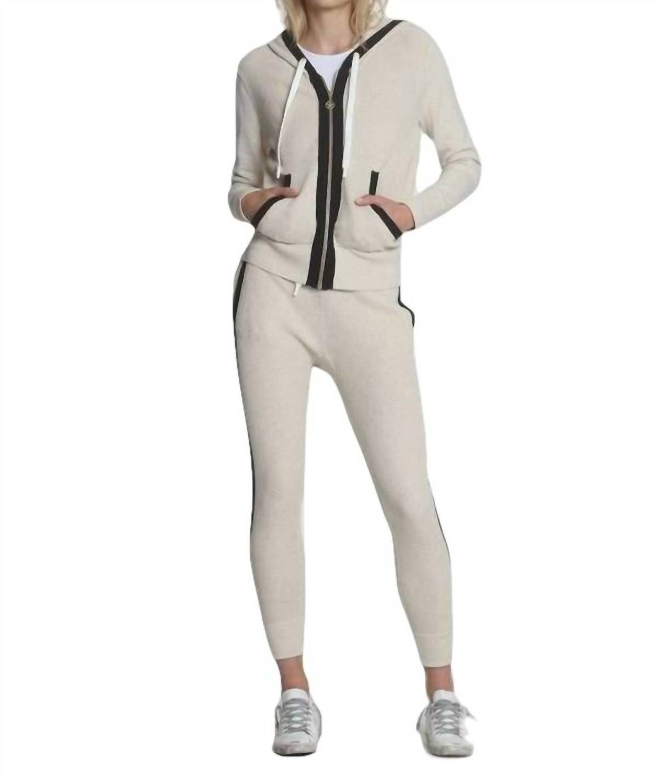 Label+Thread slim waffle jogger in Oatmeal