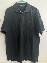 Polo Ralph Lauren Shirt Mens Sz Large Black Short Sleeve Red Pony Embroi... - $19.79