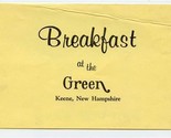 Breakfast at the Green Menu Keene New Hampshire  - £13.93 GBP