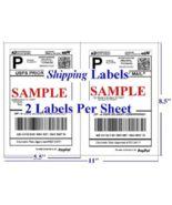 200 Half Sheet Shipping Mailing Labels 5-1/2" x 8-1/2" MADE IN THE USA 200 Label - $16.99