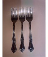 Oneida AZALEA Stainless 3 Salad Forks Glossy Floral Tip &amp; Heel Flatware - $276.61 MXN