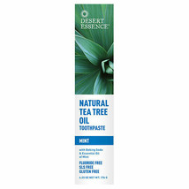 NEW Desert Essence Organic Natural Tea Tree Oil Neem Toothpaste Mint 6.25 oz. - £8.91 GBP