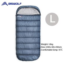 Large Camping Sleeping bag lightweight 3 season loose widen bag long size for Ad - £81.53 GBP