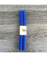 Natural Beeswax Blue Taper 9”Candle Set Of Two Honeycomb Texture New Unused - £11.14 GBP