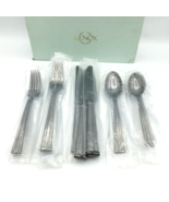LENOX Cantwell Graphite 20-piece flatware set - 18/10 stainless steel 4 ... - £83.04 GBP