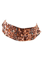 ONE TEASPOON Womens Bikini Bottoms Leopard Swimwear Summer Ruffle Size S - £27.84 GBP