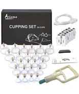 Cupping Therapy Set 24 Massage Cups Cupping Set with Pump Vacuum Suction... - £38.63 GBP