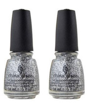 2 PACK China Glaze Star Hopping Collection 1423 Silver of Sorts Nail Lacquer - £9.45 GBP
