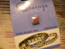 Essenza Italian Charm - ZODIAC- Links Together Makes A Bracelet - RED- Scorpio - £1.19 GBP