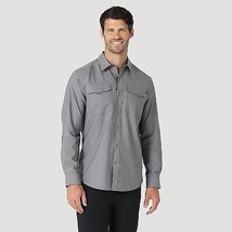 Wrangler Men&#39;s Regular Fit ATG Long Sleeve Button-Down Shirt - Gray S - $13.99