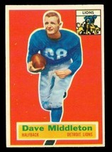 Vintage Football Card 1956 Topps #68 Dave Middleton Detroit Lions Halfback - £8.63 GBP