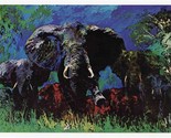 LeRoy Neiman Knoedler Publishing Postcard Elephant Stampede - £19.53 GBP