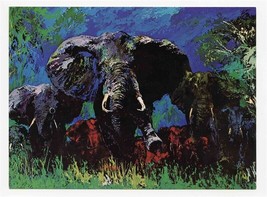 LeRoy Neiman Knoedler Publishing Postcard Elephant Stampede - £19.53 GBP