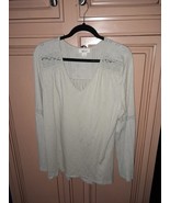 Style &amp; Co Women&#39;s Light Tan V-Neck Top Flared Long-Sleeve Size XL - $21.95 CAD