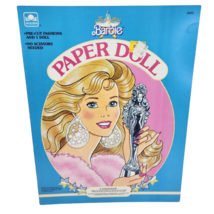 Vintage 1989 Super Star Barbie Paper Doll Mattel Book Never Used Golden PRE-CUT - $33.25