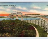 Huey P Long Bridge New Orleans Louisiana LA Linen Postcard M14 - $2.92