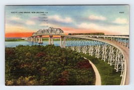 Huey P Long Bridge New Orleans Louisiana LA Linen Postcard M14 - £2.29 GBP