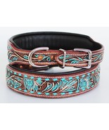 Dog Puppy Collar Cow Leather Adjustable Padded Canine 6087 - $658.24 MXN