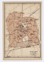 1899 Original Antique City Map Of Udine / Northern Italy - £21.64 GBP