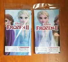 (2) Frozen 2 Disney Unique Plastic Tablecloth Tablecover 54" × 84" Sealed Pack - $4.79