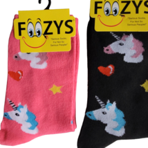 Unicorn Socks Novelty Crew Dress Casual SOX Foozys 2 Pair 9-11 Womans 2 ... - £7.88 GBP