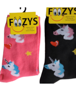 Unicorn Socks Novelty Crew Dress Casual SOX Foozys 2 Pair 9-11 Womans 2 ... - £7.76 GBP