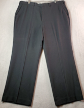 BOTANY 500 Dress Pants Mens 40 Black Polyester Pockets Straight Leg Flat Front - £15.95 GBP
