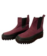 Nordstrom Rack NWOB Faux Suede Bellamy Chelsea Pull On Lug Boots Burgund... - $26.82