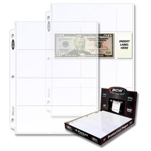3X BCW Pro 4-Pocket Currency Page (100 CT. Box) - $108.13