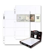 3X BCW Pro 4-Pocket Currency Page (100 CT. Box) - £85.05 GBP
