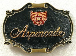 ASPENCADE Belt Buckle-Honda Motorcycle-Brass &amp; Leather-Vintage-Raintree 1978 - £16.88 GBP