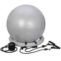 65Cm Exercise Ball Gym Yoga Fitness Pilates Ball Stability Base For Home... - £33.04 GBP