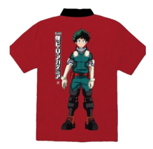 Primitive Collab Button Down Woven Shirt Short Sleeve My Hero Academia Izuku LG - £28.25 GBP