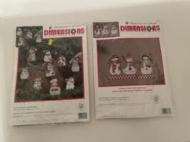 Dimensions LET IT SNOW #8484 Cross Stitch Kit &amp; SNOW PEOPLE (9) ORNAMENT... - $27.47