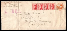 1951 US Air Mail Cover - La Habra, California to Bayreuth, GERMANY A24 - £2.33 GBP