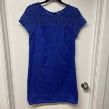 Gap Blue Lace Embroidered Casual Sheath Dress Womens Size Small Cotton L... - £11.76 GBP