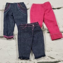Barbie Doll Clothes Lot Of 3 Pants Capris Pedal Pushers Pink Jeans Fashi... - $11.88