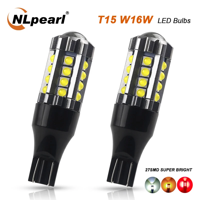 Nlpearl 2x signal lamp t15 w16w wy16w led canbus car brake light 23smd 3030 chip w16w thumb200