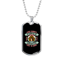 Friend in Washington Pink Necklace Stainless Steel or 18k Gold Dog Tag 24&quot; Chai - £37.53 GBP+