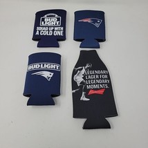 Budweiser Beer Koozies Patriots Can Bottle Bud Craft Football New England Lot 4 - £9.41 GBP