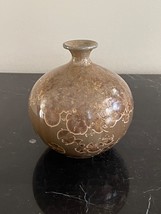 Signed Crystalline Brown Ground Studio Glazed 1981 Pottery Vase - £313.03 GBP