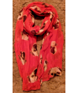 Joy Susan Lightweight 100%  Viscose Wrap Scarf Red w/Pug 70&quot; x 30&quot; NWT - $17.95